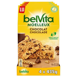 LU - 20 sachets de Belvita - Biscuits petit déjeuner moelleux aux pépites de chocolat - (4x250g)