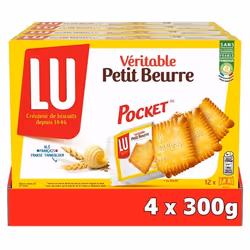 LU - 48 sachets de Veritable Petit Beurre - Format Pocket de 3 biscuits - (4x300g)