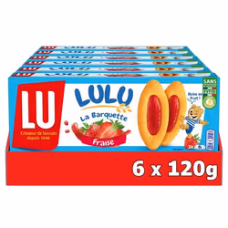 LU - 18 sachets de LuLu La Barquette - Biscuits à la fraise - (6x120g)