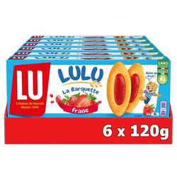 LU - 18 sachets de LuLu La Barquette - Biscuits à la fraise - (6x120g)