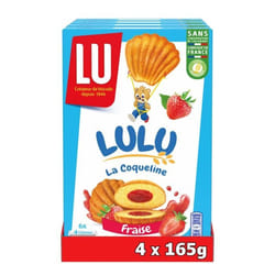 LU - 24 sachets de LuLu La Coqueline - Gâteaux fourrés à la fraise - (4x165g)