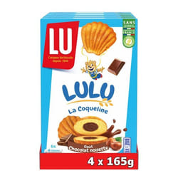 LU - 24 sachets de LuLu La Coqueline - Gâteaux fourrés au chocolat noisette - (4x165g)