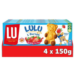 LU - 20 sachets de Lulu LOurson - gâteaux fourrés à la fraise - (4x150g)
