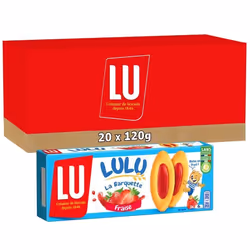 LU - 20 Boîtes de 3 sachets de LuLu La Barquette - Biscuits à la fraise - (20x120g)