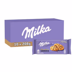 Milka - 10 paquets de Choco Sensations - Cookies cœur fondant aux pépites de chocolat au lait du pays alpin - (10x208g)
