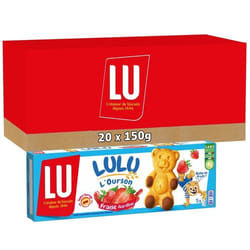 LU - 20 boîtes de 5 sachets de Lulu LOurson - gâteaux fourrés à la fraise - (20x150g)