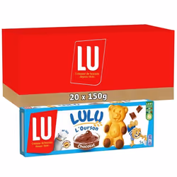 LU - 20 boîtes de 5 sachets de Lulu LOurson - gâteaux fourrés au chocolat - (20x150g)