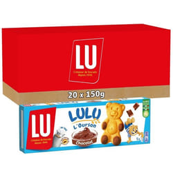 LU - 20 boîtes de 5 sachets de Lulu LOurson - gâteaux fourrés au chocolat - (20x150g)