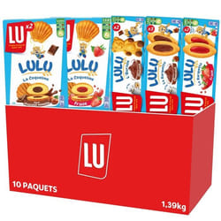 LU - La Boîte Lulu de 10 Paquets : Barquette Choco Noisettes x3 Coqueline Choco x2 Ourson Choco x2 Barquette Fraise x2 - 139kg