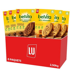 LU - La Boîte Belvita - Lot de 6 Paquets : Belvita Miel Choco x3 Belvita Chocolat et Céréales x3 - 250kg