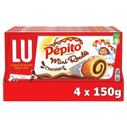 LU - Pépito Miniroulés Chocolat 150g - Lot de 4