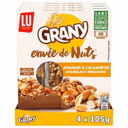 LU - Grany Envie de Nuts Amandes et Cacahuètes 105g - Lot de 4