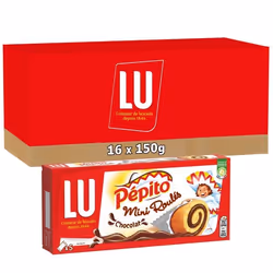 LU - Pépito Miniroulés Chocolat 150g - Lot de 16