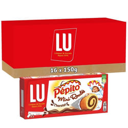 LU - Pépito Miniroulés Chocolat 150g - Lot de 16