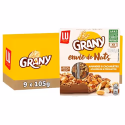 LU - Grany Envie de Nuts Amandes et Cacahuètes 105g - Lot de 9