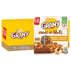 LU - Grany Envie de Nuts Amandes et Cacahuètes 105g - Lot de 9