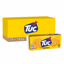 TUC 24 Paquets de Tuc Original 100g Crackers Croustillants Format Pratique à Emporter Lot de 24x100g