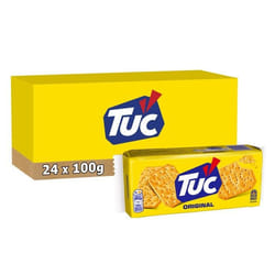 TUC 24 Paquets de Tuc Original 100g Crackers Croustillants Format Pratique à Emporter Lot de 24x100g
