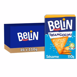 BELIN 16 Paquets de Crackers Belin Triangolini 110g A Partager entre Amis ou en Famille pour les Apéros Lot de 16x110g