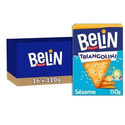 BELIN 16 Paquets de Crackers Belin Triangolini 110g A Partager entre Amis ou en Famille pour les Apéros Lot de 16x110g
