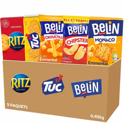 La Boîte Appéritif 7 Ritz Original Belin Croustilles Emmental Tuc Original Belin Crackers Monaco Emmental Belin Chipster Salé