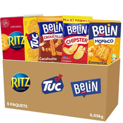 La Boîte Appéritif 8 Ritz Original Belin Croustilles Cacahuètes Tuc OriginalBelin Crackers Monaco Emmental Belin Chipster Salé