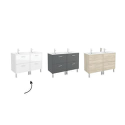 Meuble de salle de bain 120 cm Dimensions 120 cm Couleur Blanc brillant Option A suspendre