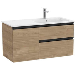 Meuble de salle de bain 100 cm The Gap ROCA Dimensions 100 cm Couleur Noyer Miroir Sans miroir Disposition Lavabo à droite