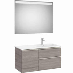 Meuble de salle de bain 100 cm The Gap ROCA Dimensions 100 cm Couleur City Oak Miroir Avec miroir + LED Disposition Lavabo à droite