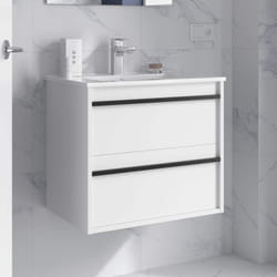 Salgar - Meuble de salle de bain Dimensions 60 cm Couleur Blanc mat Miroir Sans miroir Colonne de rangement Sans colonne