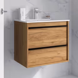 Meuble de salle de bain Dimensions 80 cm Couleur Chêne africain Miroir Sans miroir Colonne de rangement  Sans colonne