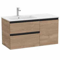 Meuble de salle de bain 100 cm The Gap ROCA Dimensions 100 cm Couleur Noyer Miroir Sans miroir Disposition Lavabo à gauche