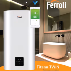 Description générale Le chauffe-eau électrique TITANO TWIN 80 de FERROLI est un modèle à double réservoir innovant, offrant u ...