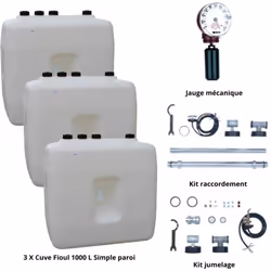 Pack 3 Cuves Fioul Rothalen 1000 : une solution complète et modulable pour stocker efficacement votre fioul, avec une install ...