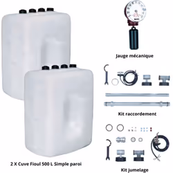 Pack complet de 2 cuves fioul Rothalen 500 : une solution prête à l’emploi, performante et compatible pour le stockage de fio ...