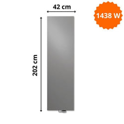 Radiateur acier H. 202 x L. 42 cm Niva vertical N2L1 laqué Vasco