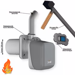Brûleur à granulés Ferroli SUN P7 N : une solution performante et économique pour chauffer efficacement votre habitation. Com ...