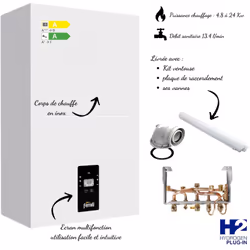 Chaudière gaz condensation Ferroli Bluehelix Alpha 28C Accessoires Avec dosseret et kit ventouse horizontale Améliorez votre ...