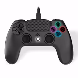 Freaks and Geeks Manette Filaire Noire pour PS4 avec Cable 3M avec prise Jack, Manette de jeu, Android, PC, PlayStation 4, Pl ...