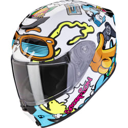 Scorpion Exo-JNR Air Fun Casque pour enfants, blanc-bleu-jaune, taille L pour Des gamins