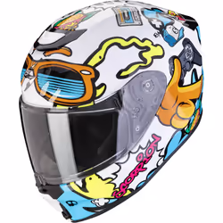 Scorpion Exo-JNR Air Fun Casque pour enfants, blanc-bleu-jaune, taille S pour Des gamins