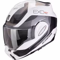 Scorpion Exo-Tech Evo Pro Commuta Casque, blanc-argent, taille L pour Hommes