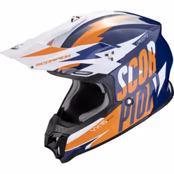Scorpion VX-16 Evo Air Slanter Motocross Casque, bleu-orange, taille L pour Hommes