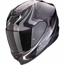 Scorpion Exo-520 Evo Air Terra Casque, noir-blanc-argent, taille S pour Hommes