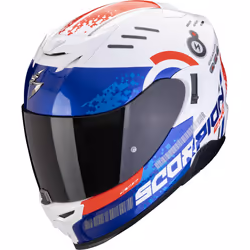 Scorpion Exo-520 Evo Air Titan Casque, blanc-rouge-bleu, taille S pour Hommes
