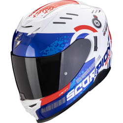 Scorpion Exo-520 Evo Air Titan Casque, blanc-rouge-bleu, taille S pour Hommes