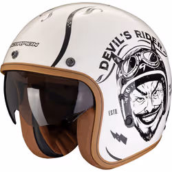 Scorpion Belfast Evo Romeo Casque jet, noir-blanc, taille L pour Hommes