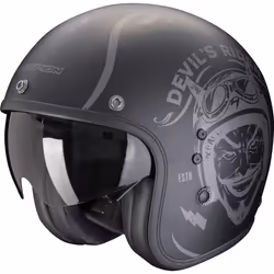 Scorpion Belfast Evo Romeo Casque jet, noir-argent, taille L pour Hommes
