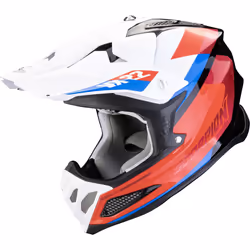 Scorpion VX-22 Air Beta Casque de motocross, blanc-rouge-bleu, taille M pour Hommes