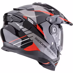 Scorpion ADF-9000 Air Feat Casque de motocross, noir-rouge-argent, taille 2XL pour Hommes